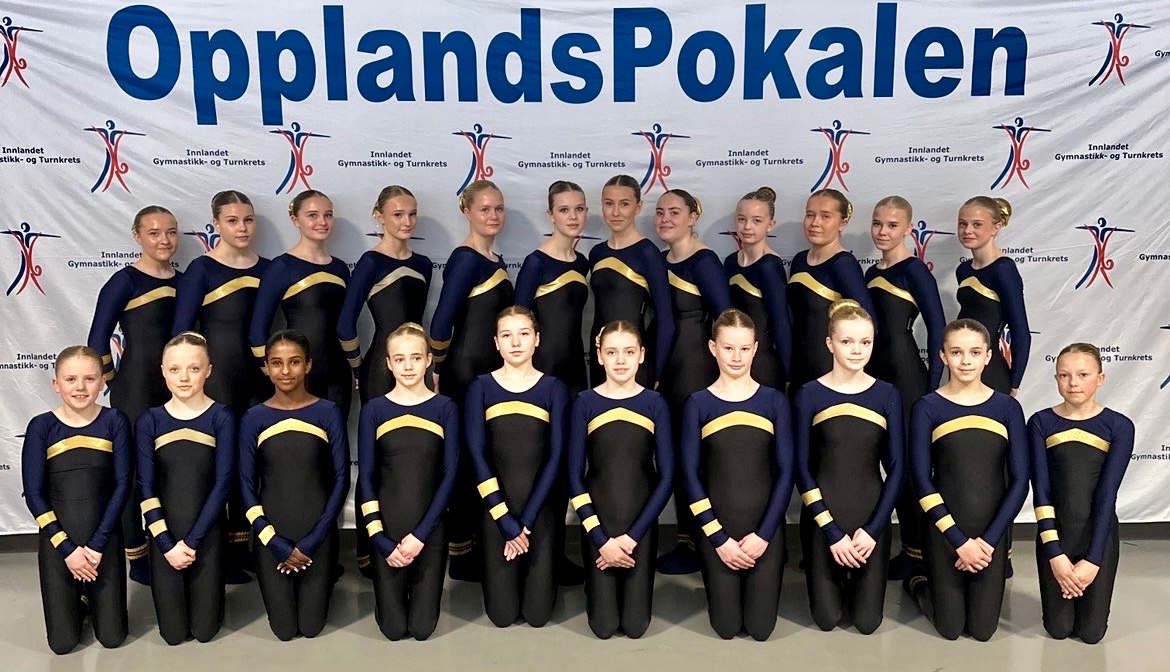 22 av gymnastene i klubben fra konkurranse på Lillehammer i april. Disse, sammen alle andre gymnaster i klubben gleder seg til å få tak i nytt utstyr!
